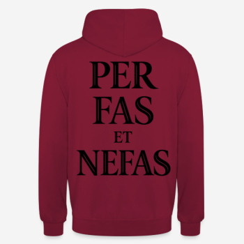 Preview: PER FAS ET NEFAS Hoodie in bordeaux mit Rückendruck